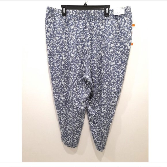 Jessica Simpson Ladies Blue Floral Pull-On Soft Pants 2XL NWT - Picture 6 of 7